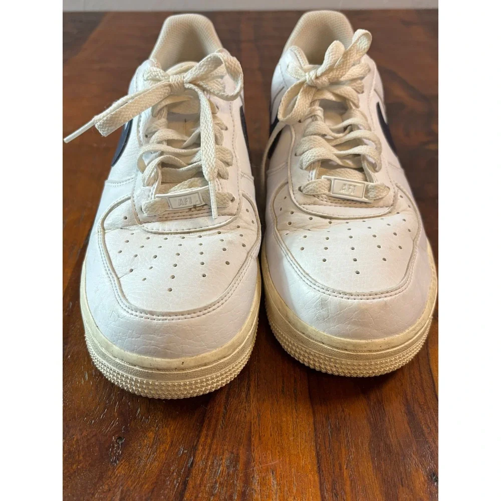 Nike Air Force 1‎ 07 Low Womens White Navy Gold Sneakers FZ6768-100 Size 9